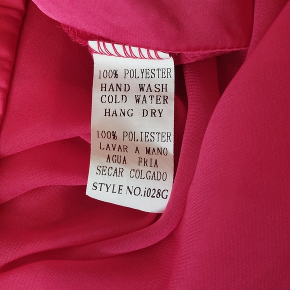 Miilla fuschia chiffon hi-lo sidetail blouse, size L, NWOT - Picture 5 of 5